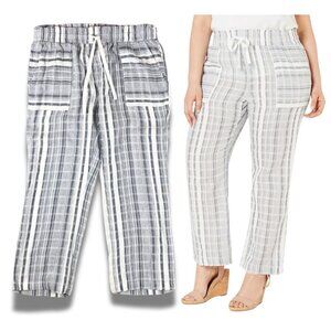 NY COLLECTION 100% Cotton Striped Pull On Casual NWT 1X